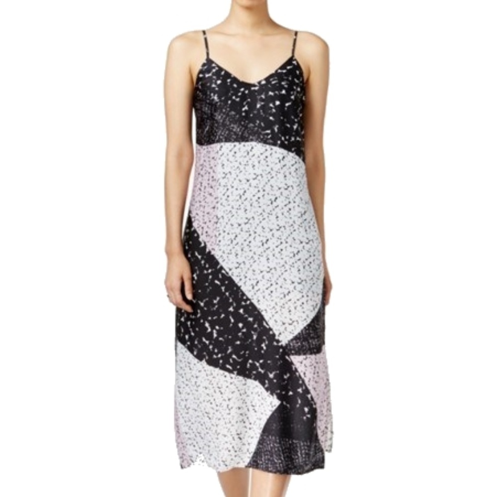 Bar III Colorblocked Printed Shift Dress